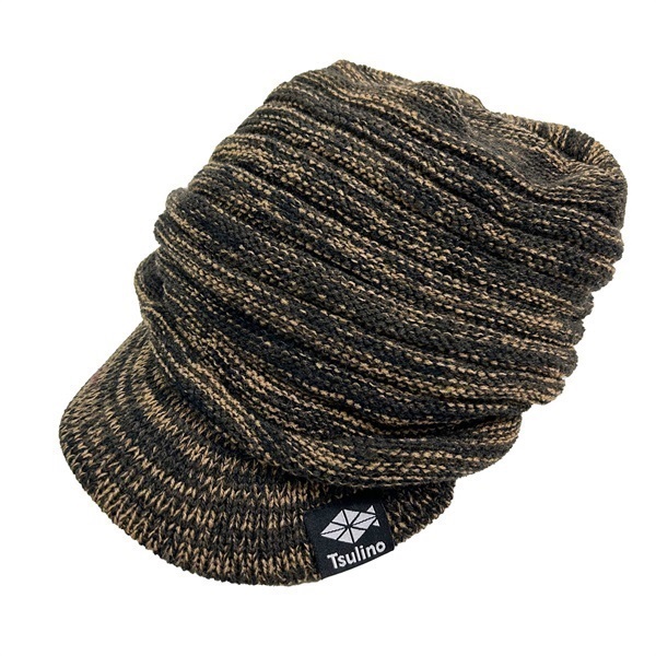 8フクレニットジープ【防寒/ニット帽】(ミックスブラウン)